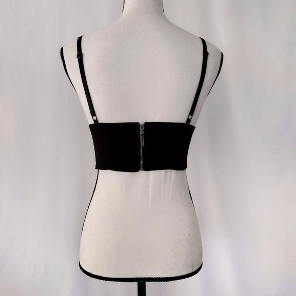 Like an Angel Black Vegan Leather Bustier Crop Top - Picture 5 of 11